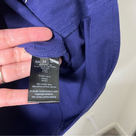 Isabel Marant Blue Dipazo Belted Denim Jacket Womens Size 34 / US XS / 2 - Picture 11 of 12